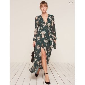 NEW Reformation Mayfair Dress Green Floral Size 4